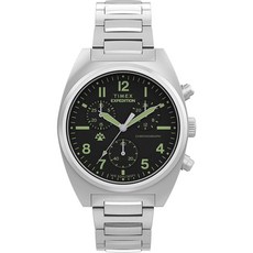 Timex Men's Expedition Capstone Chronograph 41mm Watch - Silver-Tone Bracelet Black Dial Silver-To, Timex Men's Expedition Capston