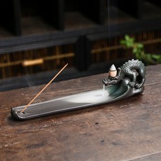 創意陶瓷香薰爐工藝品擺件 創意古代中國龍螭龍倒流香爐香插香座, 1個