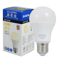 億光EVERLIGHT LED球泡燈 10W 黃光 3000K 全電壓 100-240V 亮度1055lm, 1個