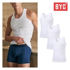 BYC BYC 남성 런닝 흡습 스트레치 40수 민소매 골런닝 3매