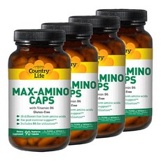 Country Life 16種胺基酸&維他命B6植物膠囊 無麩質, 90顆, 4罐
