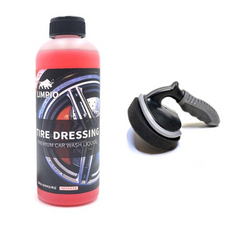림피오 타이어 플라스틱 고무 트림 드레싱 광택 코팅제 관리제 500ml 세트, 타이어+손잡이스펀지