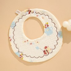 純棉a類圍嘴嬰兒可愛口水巾男女新生兒寶寶吸水全棉六層紗佈圍兜