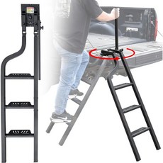 그랩 핸들이 있는 접이식 픽업 트럭 테일게이트 사다리 포드 F250 닷지 RAM 2500용 핸드레일이 있는 45인치 헤비 듀티 유니버설 폴딩 360° 회전식 테일게이트 스텝