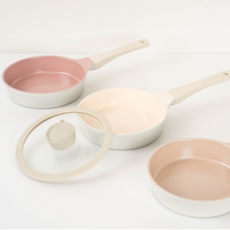 더블유키친 모닝팬 IH 미니프라이팬 에그팬 이유식팬, 1개, 16cm, 인디고핑크(뚜껑미포함)