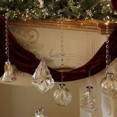 크리스마스 트리 오너먼트 크리스탈 체인 장식, 크리스탈체인 투명 10줄 세트