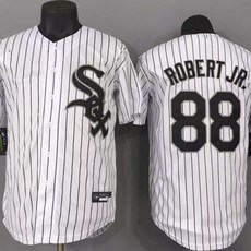 LB 화이트 스트라이프 자수 야구 반팔 티셔츠