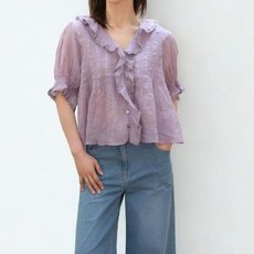 비꼴리끄 비꼴리끄프릴 카라 핀턱 블라우스 B252WB3030 656491