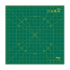 OLFA 43.2 x 43.2cm(17 17인치) 회전 커팅 매트 (RM-17S-01) - 셀프 힐링 정사각형 매트 퀼팅 바느질 원단 및 공예용 그리드 포함 360도 회