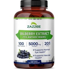 재지 빌베리 5000mg Bilberry Extract 베지캡슐 100정, 1개