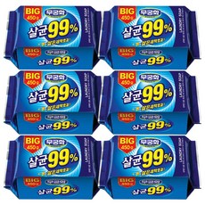 무궁화 살균 99% 빅 세탁비누, 450g, 6개