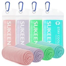 Sukeen 4팩 쿨링 타월 (101.6cm x 30.5cm(40 x 12인치)) 빠른 건조 쿨링 넥 랩 목과 얼굴을 위한 부드럽고 통기성이 좋은 쿨링 타월 스포츠 캠핑, 마카롱 핑크/마카롱 블루/라벤더/민트 그린