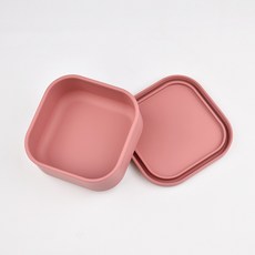 食品級硅膠飯盒 - 微波爐可用 密封保鮮便當盒, 1個, 磚紅（135*135*60mm）, 磚紅