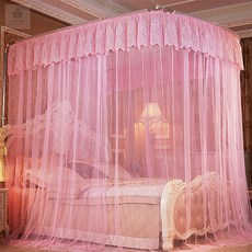 다소니디자인 캐노피 침대 모기장 200x220 핑크 캐노피천막모기장