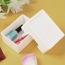 네임텍 미니함 플라스틱 화이트케이스 깔끔한정리대, 미색, 4개