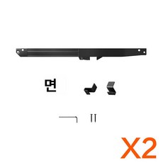 무타공 슬라이딩 도어 댐퍼 저소음 흡수 완충기 충격, 1개, 블랙 플라스틱 2개 세트