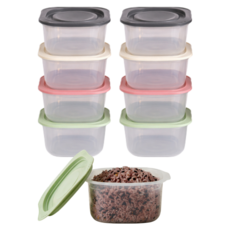 베루아 국산 전자렌지용 4중 스팀홀 냉동밥 보관용기 300ml, 8개, 혼합색상 8개, 혼합색상