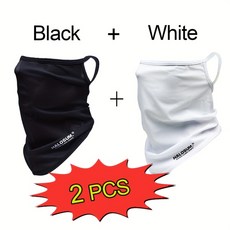 1/2pcs 아이스 실크 반다나 통기성 자외선 차단제 야외 하이킹 사이클링 마스크 유니섹스 쿨링 퀵 드라이, 03 black white