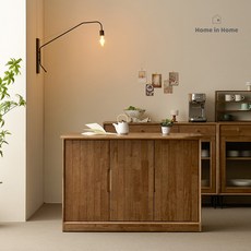 홈인홈 시나몬 원목 아일랜드 식탁 홈바 수납장 1200 5종_E193, 1. 1200x400 수납장_E193