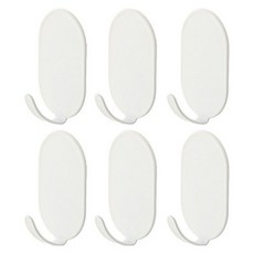 월드크린 슬리 접착식 고리형 후크 걸이, 화이트, 6개