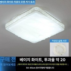 형광등가리개 LED전등 눈부심방지 직사각형 카바 덮개, 1개, 아이보리 사각형 54-65cm 차광율 20