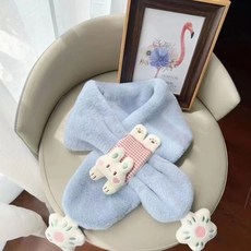 賣場新品兒童圍巾可愛圍巾高顏值圍巾防風保暖冬季兒童毛絨圍巾男童女孩加厚防風保暖新款寶寶可愛卡通圍脖交叉