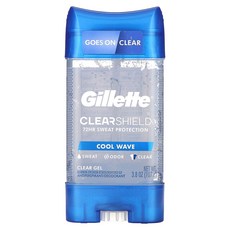 Gillette Clear Shield 땀 억제제 데오도런트 쿨 웨이브 107g(3.8oz), GilletteClearShield땀억제제데오도런트쿨웨, 107g, 1개