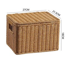 틈새 라탄바구니 등나무 수납바구니 사각라탄바구니 보관함, 1개, AG. 연한 커피색 7x.5x8cm