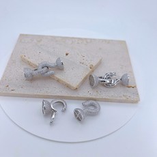 臺灣熱銷 跨境飾品珍珠鏈配扣連接件大吊墜珍珠毛衣鏈配件純銅電鍍滿鋯批發, #1