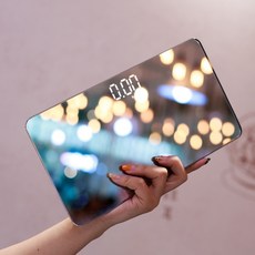 鏡面電子秤體重計，USB充電迷你體重機，旅行隨身電子秤，高精度電子體重計, 1個, 鏡面電子秤 【USB充電款】
