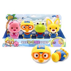 Pororo 팡이제로 沐浴水槍 沐浴遊戲玩具 4件組, Pororo + 露比 + 可龍 + 艾迪