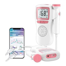 태아 심음 청취기 임산부 블루투스 태동 胎音 선물용, 그린 기기 + 30ml 커플드 + 배터리 1쌍