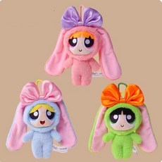 可愛飛天小女警兔子造型玩偶，柔軟舒適，精緻細節，多功能用途, 扮兔款一套, 1個