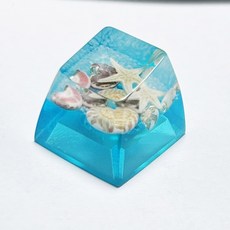 기계식 키보드 DIY 불가사리 및 조가비 키 캡 수지 장인 예쁜 소녀 ESC 선물 단일 SA R1, 청록색