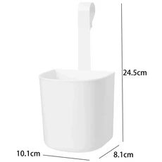다기능 플라스틱 주방 보관 정리정돈 펀치 프리 벽걸이 배수 거치대 조절 행잉 바구니, 02 1PCS, 01 White