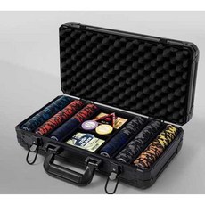 경기용 카드 포커칩 홀덤 게임 세트 카지노, 1개, 40mm 300개(검정 알루미늄) 8-10명