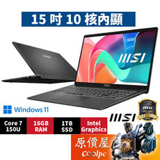 MSI 微星 Modern 15 F1MXG 筆電 15.6吋 C7/150U 16GB RAM 1TB SSD Windows 11, 灰, MSI微星 Modern 15 F1MXG【1023TW】, Windows 11 家用版