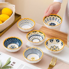 니치유 북유럽 그릇 4인치양념 반찬그릇 과일 사발 소스볼 6P, 혼색, 6개