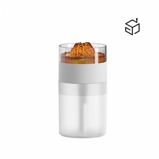 臺灣 出貨 超低價新品Type-C插電臺式傢具七彩氛圍燈加濕器仿真火燄香薰機【YiZE】, 856B白色