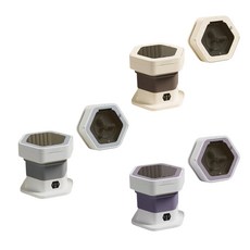 【LY 立元】六角式迷你摺疊洗衣機，附瀝水籃，三色可選, 灰色, 迷你洗衣機