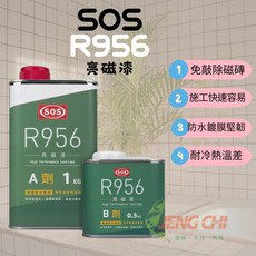 正漆 豐裕防水 R956 亮磁漆 免敲磚浴廁防水 防水止滑 高硬度耐磨 磁磚浴室陽台聚脲, 1個, R956 亮磁漆1組+漆棒+4吋毛刷