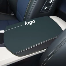 Geely Geometry C 센터 콘솔 팔걸이 박스 커버 극세사 가죽 보호 패드 자동차 인테리어 장식 액세서리, B-without logo
