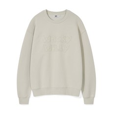 와키윌리 WACKY WILLY 레터링 포인트 맨투맨 그레이