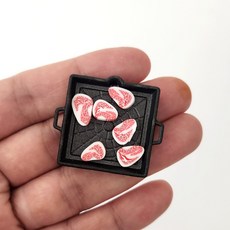미니어쳐사각고기판셋트 인형집꾸미기소품 고기불판세트, 1개