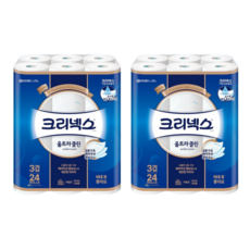 크리넥스 3겹 울트라클린 25m 24롤 2팩