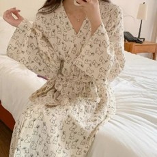 토끼 샤워가운 루즈핏 빅사이즈 로브 홈웨어 목욕 가운 잠옷 원피스 귀여운 디자인