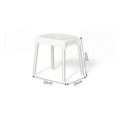 신발장 식탁의자 가정용 낚시의자 분해가능 원형의자, 퓨어화이트 35cm