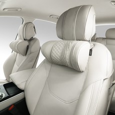 루젠 제네시스 GV70 페이스리프트 목쿠션 차량용 목베개 헤드레스트, 1개, 글레시어화이트