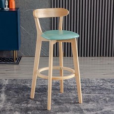 홈바 의자 높은 인테리어 접이식, 71 좌고 원목 프레임 민트 그린 가죽
