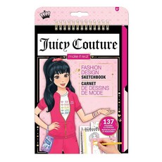 Make It Real Juicy Couture: 패션 디자인 스케치북 137개의 스티커 및 스텐실 포함 스케치 및 만들기 패션 컬러링 북 10대 및 소녀 만 6세 이